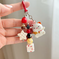 Lucky Cat Ingot Keychain for Bags and Phones