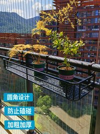 Multi-Tier Iron Balcony Railing Planter Rack for Succulents and Potted Plants