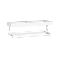 Kitchen Wall-Mounted Pull-Down Storage Rack with Drainer and Pot Holder for Cabinets