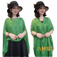 Summer Solid Color Sun Protection Scarf Shawl for Women