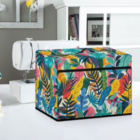 Tropical Floral Print Sewing Machine Dust Cover with Zipper Pocket