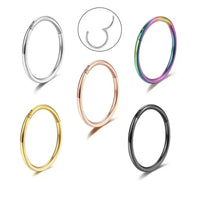316L Stainless Steel Seamless Hoop Ring for Nose, Lip, and Ear Piercings