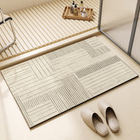 Minimalist Striped Diatomaceous Earth Absorbent Bathroom Mat