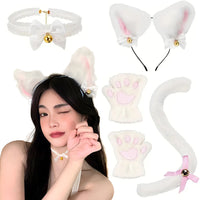 Halloween Cat Cosplay Accessory Set - Headband, Paws, Tail