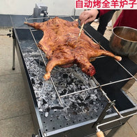 Commercial Outdoor Rotisserie Grill for Whole Lamb Pig Charcoal Roaster with Electric Motor