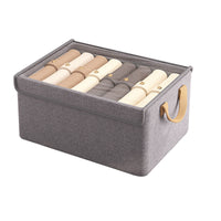 Foldable Fabric Storage Bins with Lid and Steel Frame for Clothes Organization