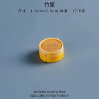 Miniature Woven Bamboo Basket for Micro Landscape DIY Decor