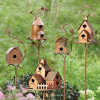 Outdoor Metal Hummingbird Feeder Birdhouse Garden Decor