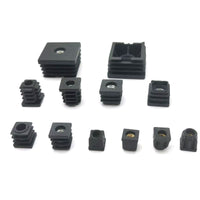 Square Tube Insert with Integrated Nut for Furniture Legs and Caps