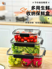Food Grade Refrigerator Storage Containers with Lids - Airtight, Transparent Acrylic for Pickles, Fruits, and Vegetables