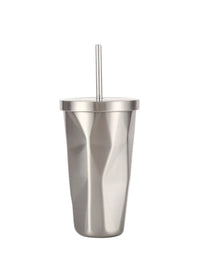 304 Stainless Steel Insulated Tumbler with Straw, Diamond Pattern Coffee Milk Tea Water Bottle, Gradient Colors