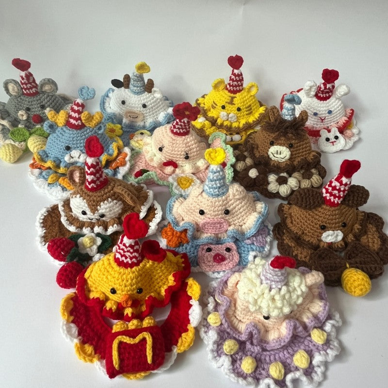 Handmade Knitted Pet Hat and Scarf Set - Zodiac Animal Design