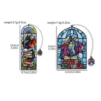 Fantasy Stained Glass Style Acrylic Bookmark with Dragon Pattern