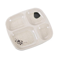 Thickened Melamine 4-Compartment Divided Tray for Cafeteria and Fast Food