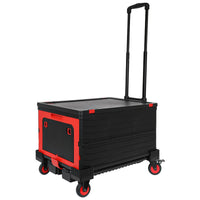 Heavy-Duty Folding Camping Cart with Large Capacity Storage Box and TPE Rubber Wheels