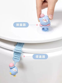Toilet Lid Lifter Handle Set - Hygienic Silicone Design for Easy Lifting