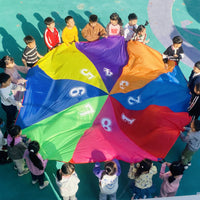 Rainbow Parachute Play Tent for Kids, Outdoor Group Activity Game with Ocean Balls, Early Education Sensory Training Equipment