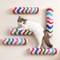 Wall-Mounted Cat Scratching Post with Climbing Board for Indoor Cats