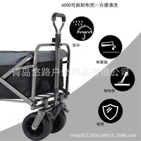 Foldable Outdoor Utility Wagon with 100L Capacity for Camping, Shopping, and Garden Use