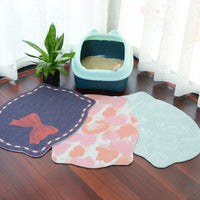 PVC Cat Ear Litter Mat, Washable, Scratch-Resistant, Thickened, Non-Slip, Splash-Proof