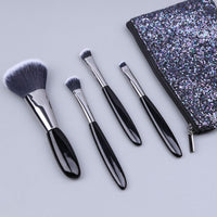 Zhuoerya Mini Portable 4-Piece Cosmetic Brush Set with Pouch