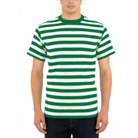 Unisex Striped Contrast Crew Neck T-Shirt