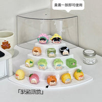 Acrylic Corner Display Case for Blind Box Figures and Miniatures, Dustproof Storage Organizer