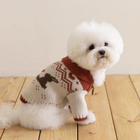 Pet Christmas Knitted Sweater for Small to Medium Dogs, Thickened Warm Winter Dog Jumper