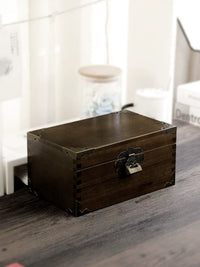 Camphor Wood Vintage Storage Box with Lock
