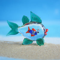 Handmade Glass Ocean Aquarium Cartoon Fish Shrimp Turtle Tank Decoration Micro Landscape Ornament