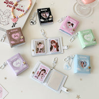 Mini Bowknot Heart Photo Album Keychain for 2-inch Photos & Photocards