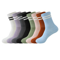 Women's Non-Slip Pilates Yoga Socks with Silicone Grips - Mid-Calf, High Elasticity for Fitness & Exercise