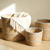 Handwoven Wicker Storage Basket for Desktop, Snacks, and Laundry