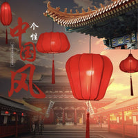 Chinese Style Stretch Fabric Red Lanterns for Restaurant Wedding Tree Decor