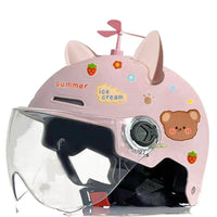 Kids' Electric Vehicle Safety Helmet with 3C Certification, Cute Design, Breathable Sun Protection Half Helmet for Summer
