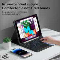 Magnetic Bluetooth Keyboard Case for Apple iPad with Trackpad and Mouse