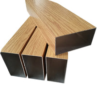 6063 Aluminum Alloy Wood Grain Square Tube for Ceiling Partition