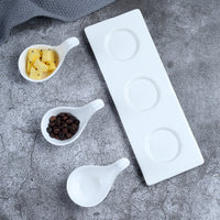 Ceramic Caviar Spoon and Sauce Dish Set, Japanese Style Appetizer Bowls