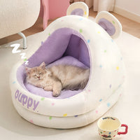 Semi-Enclosed Pet Sofa Bed for Cats and Small Dogs, All Seasons