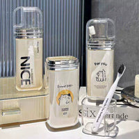 3-in-1 Portable Travel Toothbrush Holder and Mouthwash Cup Set