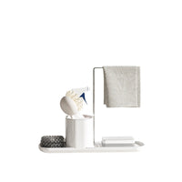 2-in-1 Soap Dispenser with Sponge Holder for Kitchen Sink, Manual Press Dish Soap Dispenser Caddy