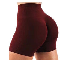 Women's High Waist Tummy Control Booty Shorts, Stretchy Peach Lift Hot Pants for Gym Workout, Pilates