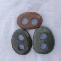 Aquarium Plant Fixing Stone with Double Holes, Landscaping Pebble for Aquatic Plants, Hiding Cave Base
