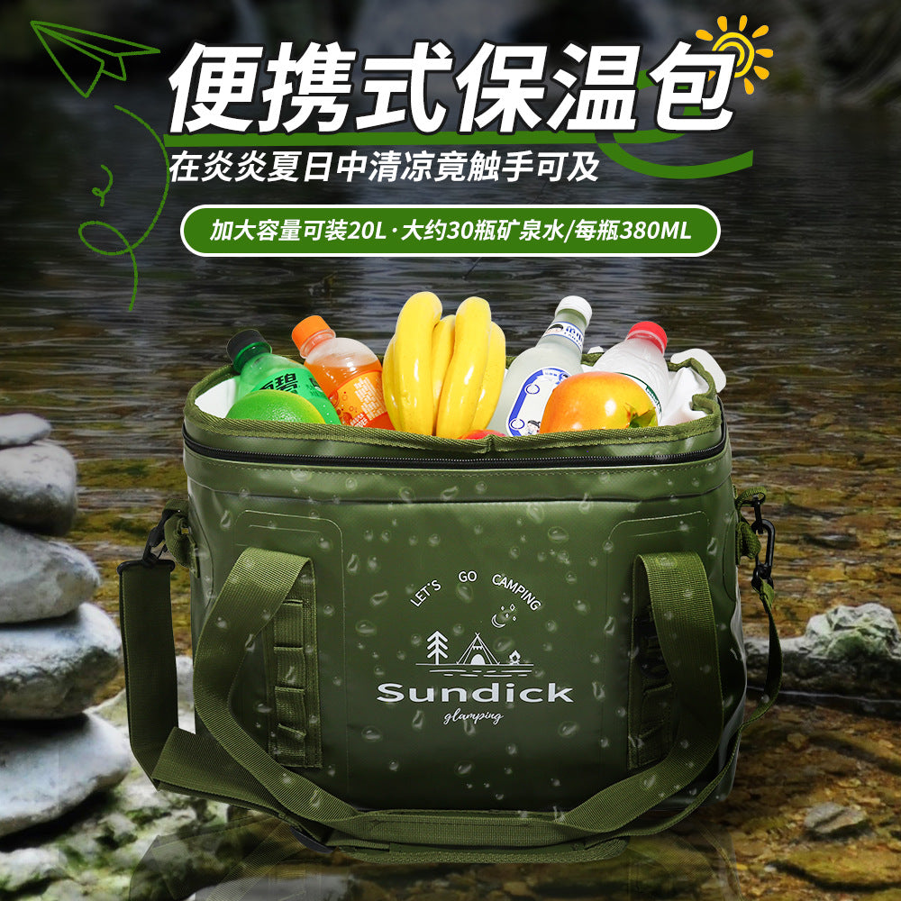 Outdoor Camping Insulated Cooler Bag Leakproof Large Capacity Portable Travel Lunch Bag