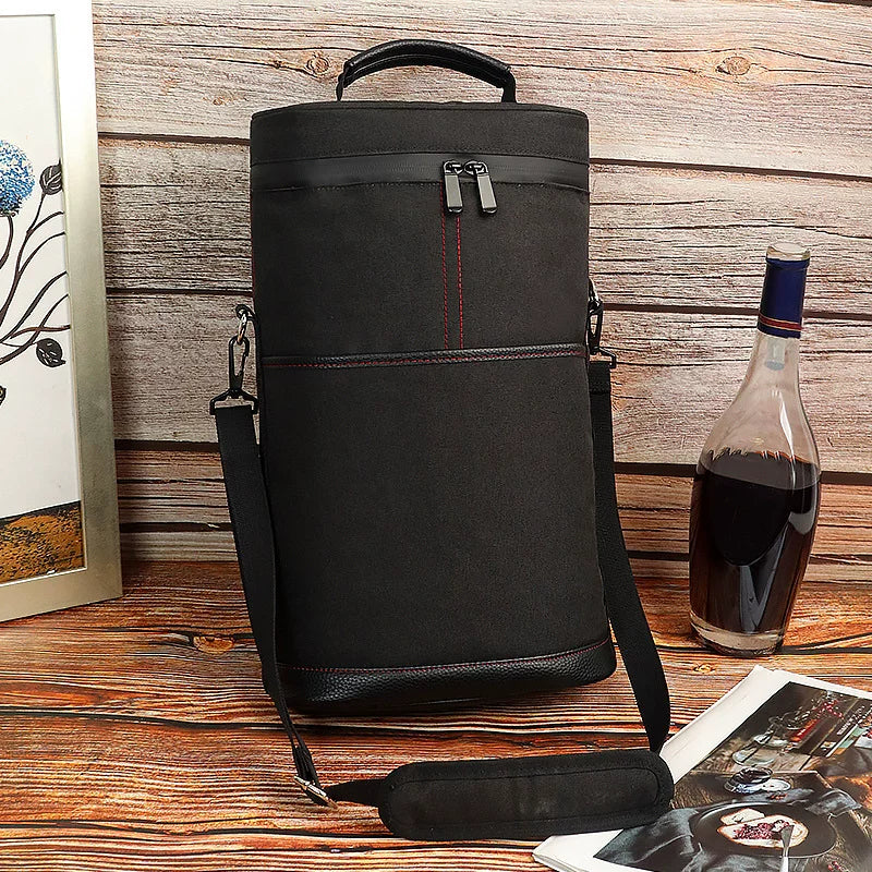 Insulated Oxford Cloth Wine Cooler Bag for Picnics and Travel, Large Capacity Champagne and Wine Carrier