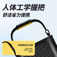 Portable Folding Fishing Bucket with Rod Holders and Side Pocket for Live Bait and Fish