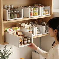 Japanese-Style Stackable Clear Storage Box with Lid for Kitchen Organization