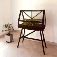 Wooden Glass Terrarium Greenhouse for Balcony Plants