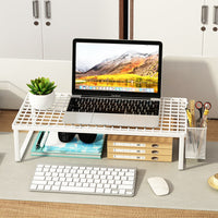 Laptop Stand with Cooling Base and Monitor Riser for Desk