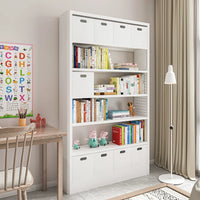 Yuzheng Narrow Steel Bookshelf for Living Room, Space-Saving Multi-Height Library Bookcase